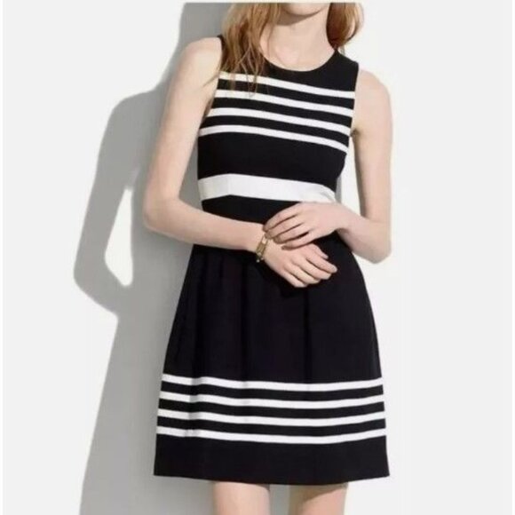 Madewell Women's Striped Sleeveless Dress XS Black & White - Picture 1 of 4